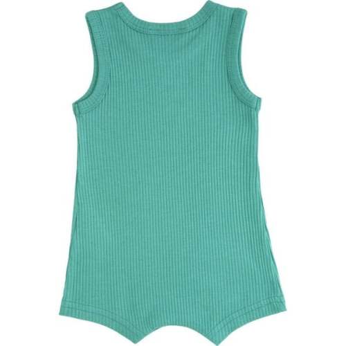 Turqoise Sleeveless Modal Romper, Green - BANBLU | Maisonette