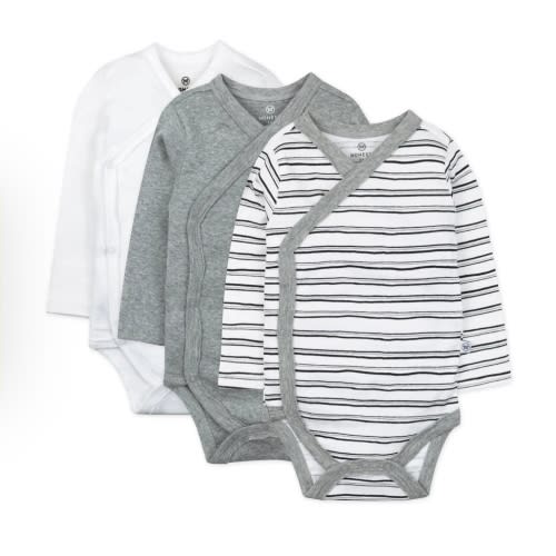 3-Pack Organic Cotton Long Sleeve Side-Snap Bodysuits | Honest Baby Clothing