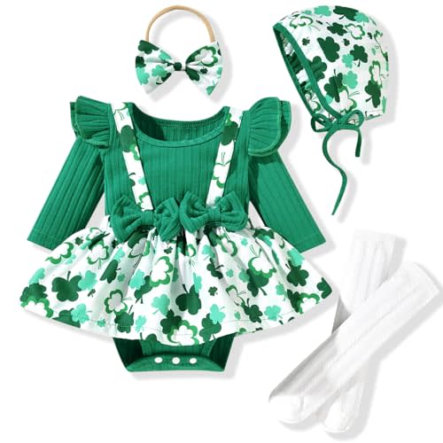 Unutiylo Preemie Newborn Baby Girl Clothes Romper Suspender Dress Fall Winter Outfits Ruffle Long Sleeve Jumpsuit