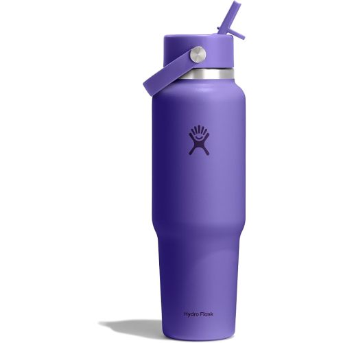 Hydro Flask Travel Water Bottle - Insulated Stainless Steel - Wide Straw Lid, Non Spill, Leakproof in 40 Oz Utopia Purple