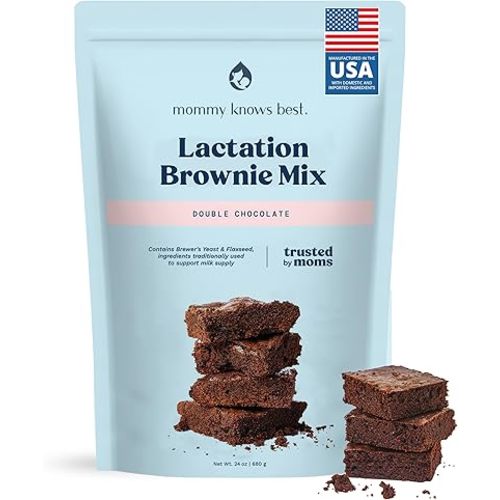 Lactation Brownie Mix Breastfeeding Supplement - Double Chocolate Breast Milk Support Snack Alternative to Lactation Cookies to Boost Breastmilk Supply Increase