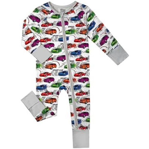 Bamboo Viscose Baby Pajamas Convertible Footie Newborn Sleeper for Baby Girl Zipper Onesie 0-24M, 2-Way Zipper, YKK