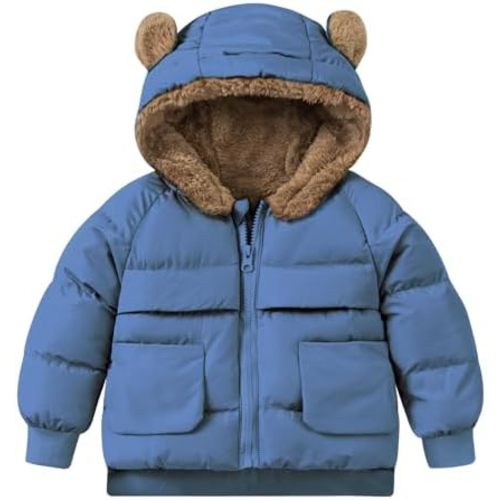 TUONROAD Baby Girls Coats for 6 Months-5 Years Toddlers Boy Winter Jacket Warm Bear Hooded Outdoor Coats Size 5