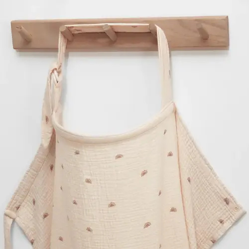 Blissful Diary Muslin Nursing Cover for Breastfeeding, Breathable Breastfeeding Cover up with Arch Neckline for Women, Nursing Apron (Rainbow)