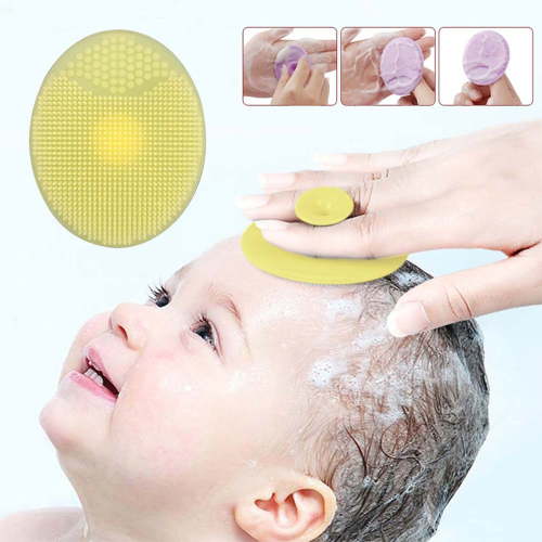 TINGXIN Toddler Cradle Cap Brush - Silicone Scalp Cleaning Brush with Gentle Massage Action, Comfortable Finger Loop, Soft Rounded Bristles, Durable Silicone, Quick-Dry, for Toddler Bathing, 1PC