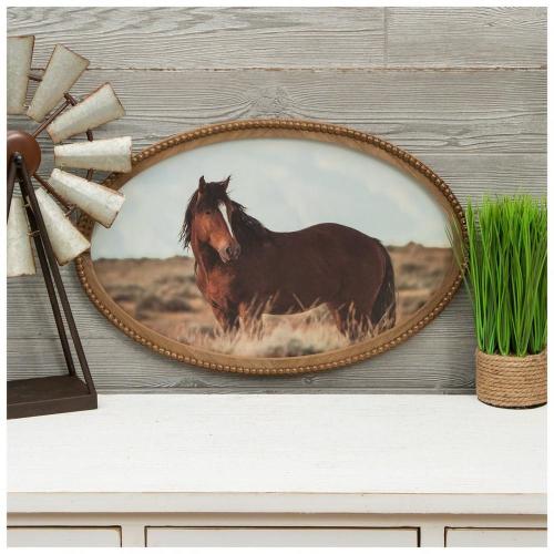 Horse Oval Wood Wall Decor