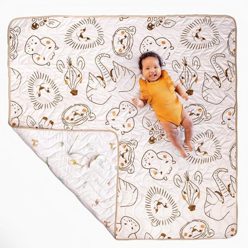 Kinder Cloth Diaper Co Adventure Play Mat - Machine Washable, Reversible, Water-Resistant, Quilted Blanket