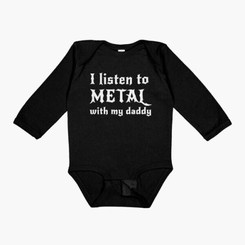 I listen to metal with my daddy Baby One-Piece
