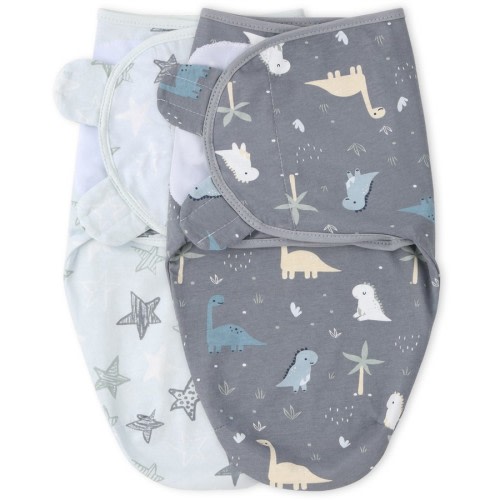 Little Haven Swaddle 2 Pack - Dino/Stars