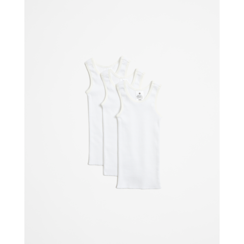 Baby Organic Cotton Unisex Vests 3 Pack - White