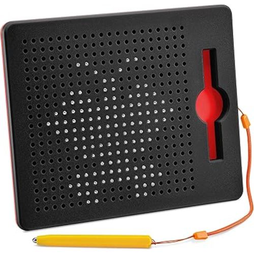 Magnetic Drawing Board for Toddlers & Kids - Toddler Doodle & Sketch Toys, Includes Magnet Stylus Pen and Beads for Girls & Boys, Travel & Car Ride Activities