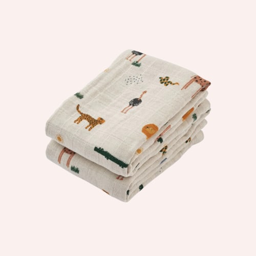 Lewis Muslin Cloth 2 pack - Safari Sandy Mix