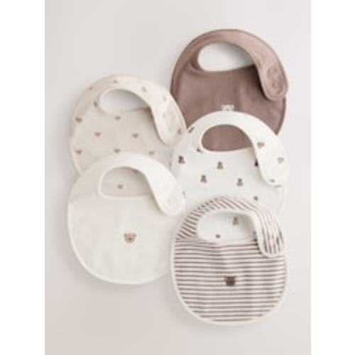 Buy Brown Baby Bibs 5 Pack from Next Australia