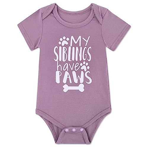 Funnycokid Baby Boys Girls Bodysuit Funny Newborn Romper Short Sleeve Infant Neutral Outfits Jumpsuit 0-12 Months