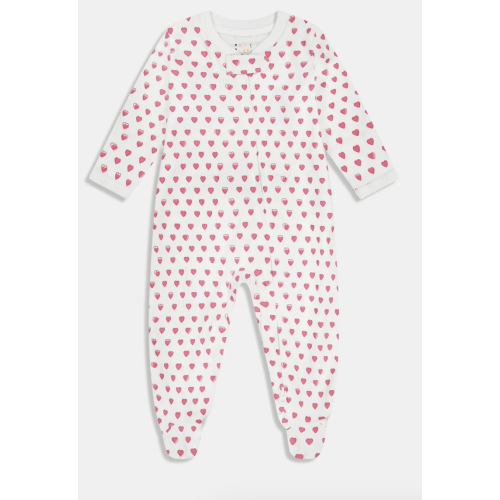 Infant Hearts Zipper Footie