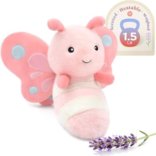 IKASA Microwavable Stuffed Animal Butterfly Plush, Heating Weighted 1.5 lbs