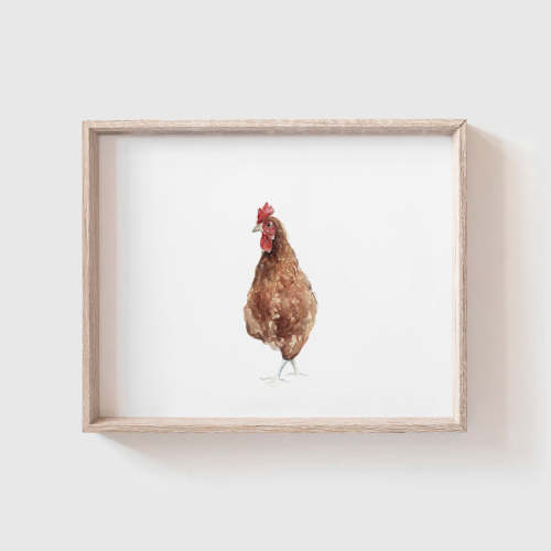 Red Chicken Art Print | Made in the USA | Fox Hollow Studios – Tabitha Paige