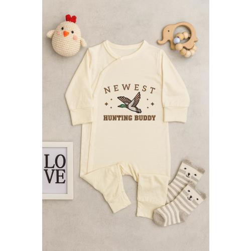 Newest Hunting Buddy Baby Bodysuit, Duck Embroidered Romper, Rustic Baby Outfit, Cute Baby Shower Gift For Outdoor Hunting Family