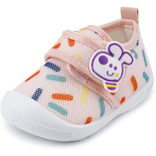 WILLFUN Toddler Squeaky Shoes Baby Boy Girl First-Walking Sneakers Infant Soft Sole Little Kid Trainers for 0-3-Year-old First Walkers