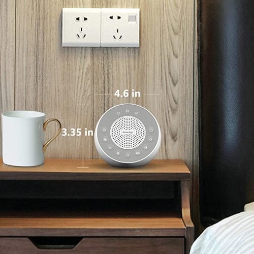 REACHER R2 White Noise Machine and Night Light with 31 Soothing Sounds, 0-100 Dimmable Color Changing Light, Sleep Timer for Sleeping, Feeding, for Baby, Kids, Adult,Bedside Table