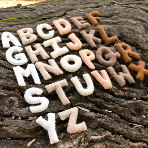 Felt Alphabet Capital Uppercase Letters in Earthy Colours