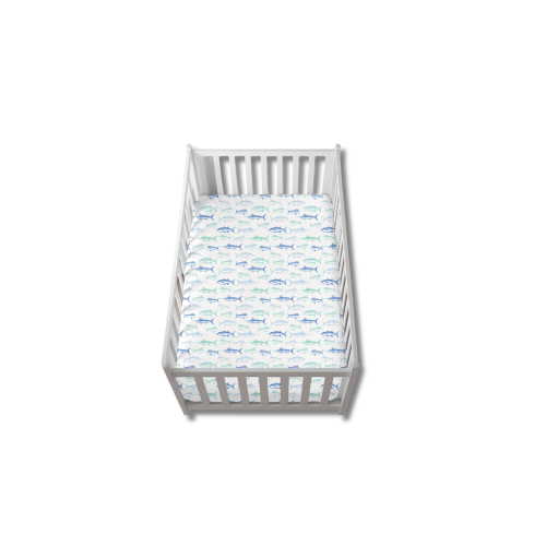 Maritime Medley Blue Crib Sheet