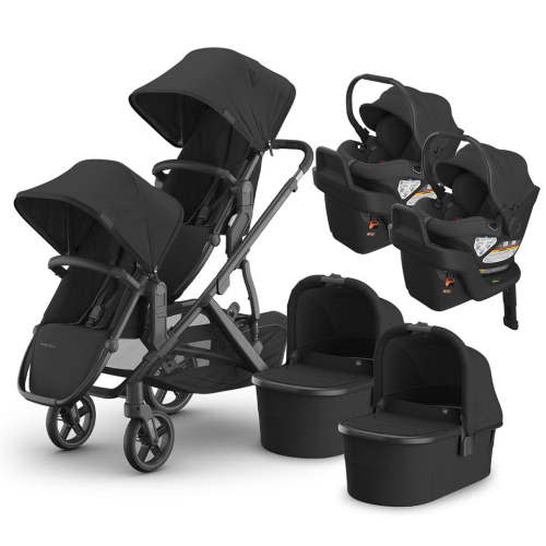 Uppababy Vista V3 Twin Stroller & Travel System in Jake with Bassinets