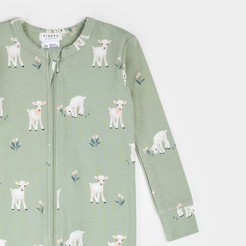 Little Lambs on Sage Convertible Sleeper