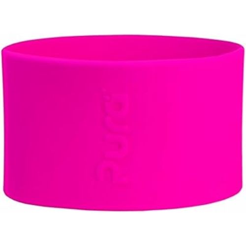 Pura Kiki Bottle Short Silicone Sleeves - Plastic-Free, Medical Grade, NonToxic, MadeSafe Certified | Adds Grip, Non-Slip, Removable | Provides Insulation for Hot & Cold Liquids | Pink