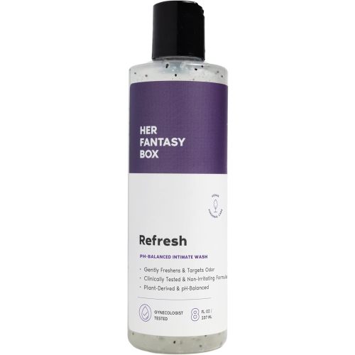 Her Fantasy Box | Refresh pH Balancing Shower Gel - Natural Feminine Hygiene Solution for Gentle Cleansing, Odor Control, and Skin Nourishment - pH-Balanced Formula for All Skin Types (8 oz)