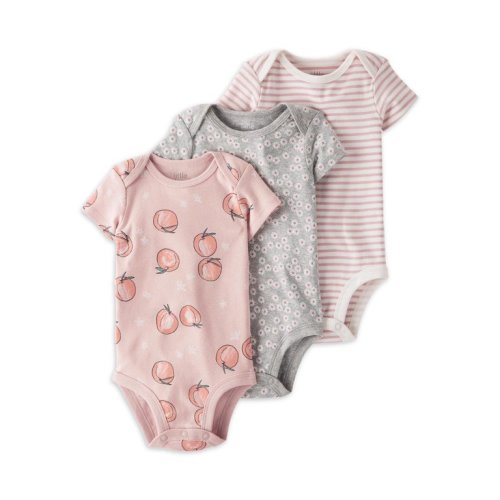 Little Planet by Carter's Baby Girl Organic Short Sleeve Bodysuits, 3-Pack (Newborn-24 Month) - Little Planet by Carter's Baby Girl Organic Short Sleeve Bodysuits, 3-Pack (Newborn-24 Month)
