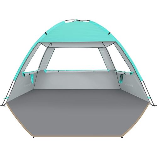 Venustas Beach Tent Sun Shelter for 3/4-5/6-7/8-10 Person, UPF 50+ UV Protection Beach Canopy, Lightweight and Easy Setup Cabana, Portable Shade Tent