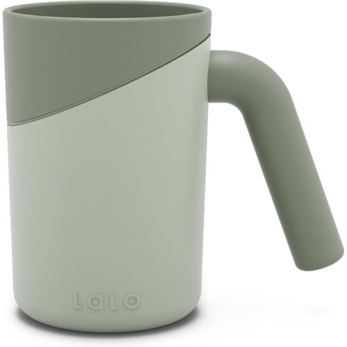 Lalo Bath Rinse Cup - Handle for Easy Grip, Tear-Free Baby Bathing, Flexible Lip, Non-Toxic, Soft Edge, Lightweight Bath Cup For Rinsing Hair and Body - Sage