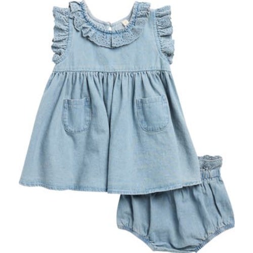 Sophie Eyelet Ruffle Organic Cotton Dress with Bloomers, 0-3M