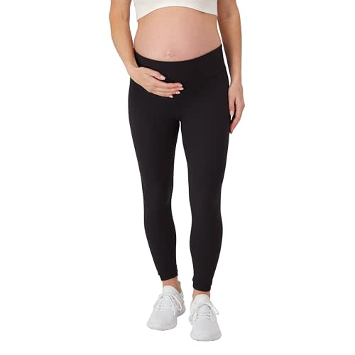 Hanes Women's Maternity Leak Protection 7/8 Leggings, Pregnancy Leggings with Built-in Underwear, 25” Inseam