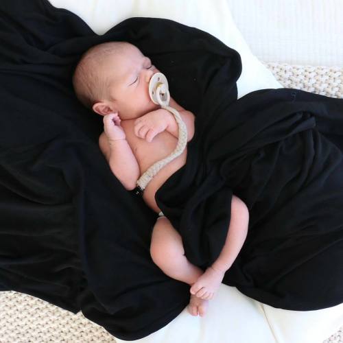 Black Waffle Bamboo Oversized Swaddle Blanket