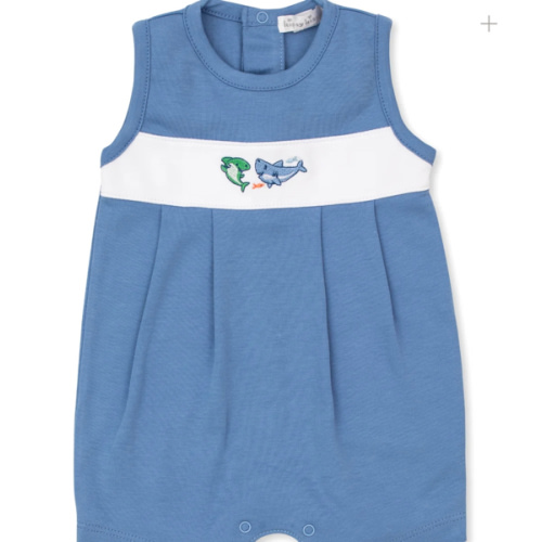 Shark Grins Blue Sleeveless Playsuit