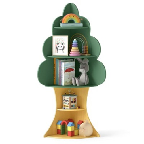 Costway Tree Bookshelf for Kids 5-Tier Children Book Display Rack Toy Storage Organizer