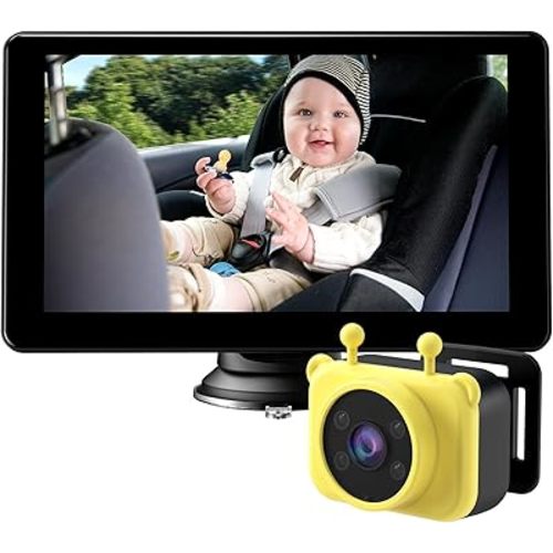 7-Inch HD 1080P Baby Car Camera, 3X Zoom, 940nm Night Vision, Touchscreen, Recording & Picture, Supports TF Card (64G), Easy Install, for Kids/Pets, Rear-Facing Monitoring