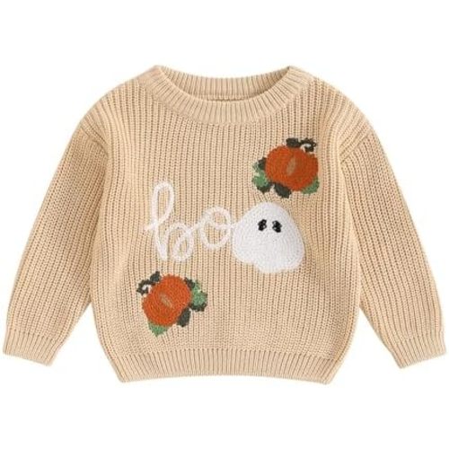 MAYUMMPY Toddler Baby Boy Girl Halloween Sweater Pumpkin Warm Pullover Sweatshirt Knitwear Knitted Fall Winter Clothes