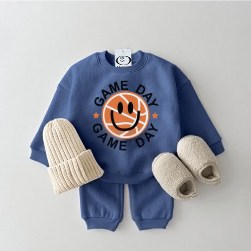GAME DAY Baby Basketball Blue Sweatsuit 2-piece Set