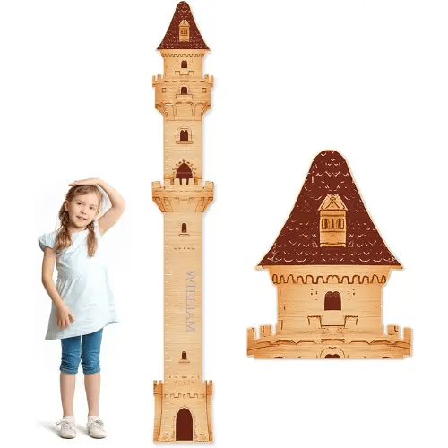 Personalized Name Growth Chart, Castle Height Chart, Customized Name Measuring Board for Kids Height, Kids Growth Measurement Decorative Wall Sticker, Nursery Growth Chart Ruler