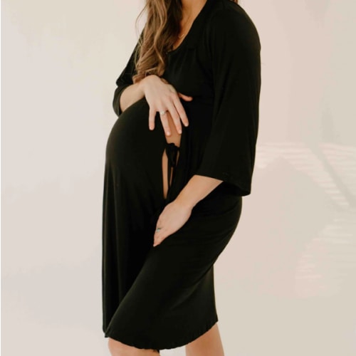Lila Labor & Postpartum Gown in Black