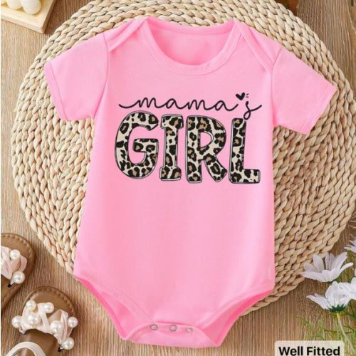 Baby Girls' Slogan Letter Printed Triangle Bodysuit With Short Sleeves | SHEIN USA