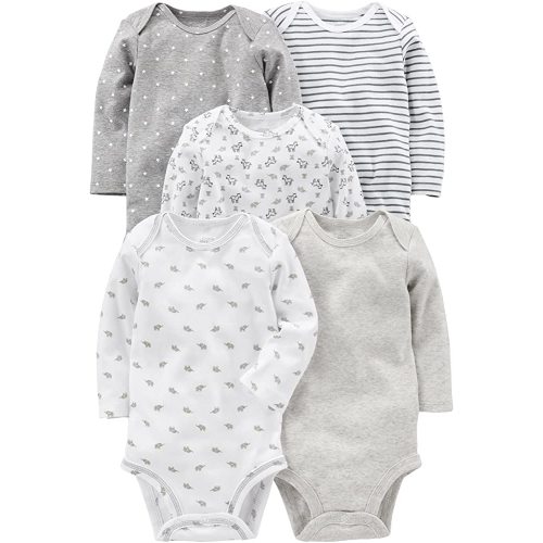 Simple Joys by Carter's Baby 5-Pack Neutral Long-Sleeve Bodysuit