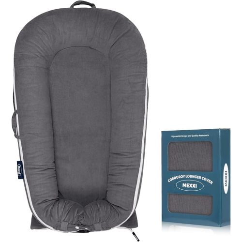 Corduroy Baby Nest Cover for Dockatot Deluxe+ Docks | MEXXI Hypoallergenic Cotton Newborn Lounger Cover | (Cover Only) (Charcoal)