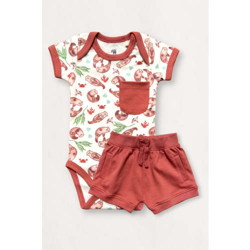 Otter Short-Sleeve Bodysuit & Shorts Set | Organic Pima Cotton | Baby Essentials