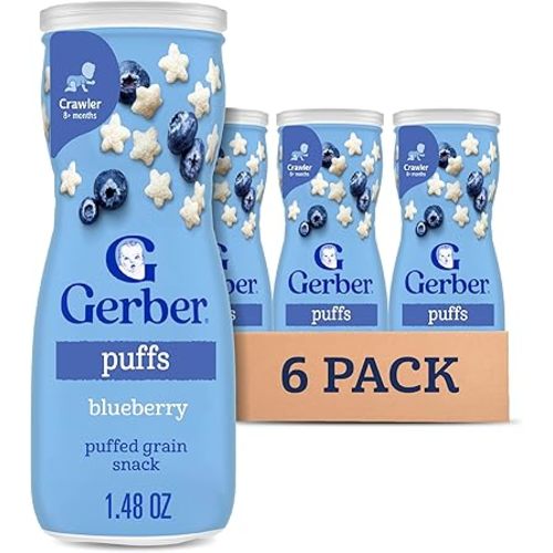 Gerber Baby Snacks Puffs, Blueberry, 1.48 Ounce (Pack of 6)
