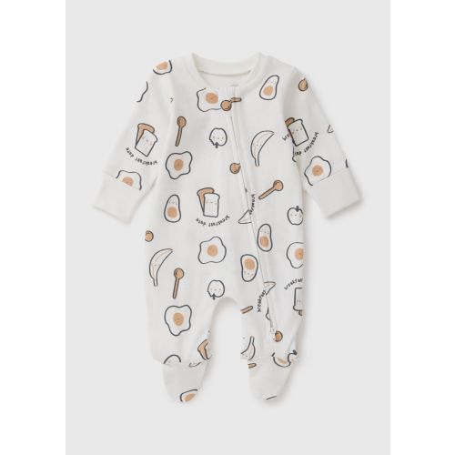 Baby Breakfast Zipped Sleepsuit