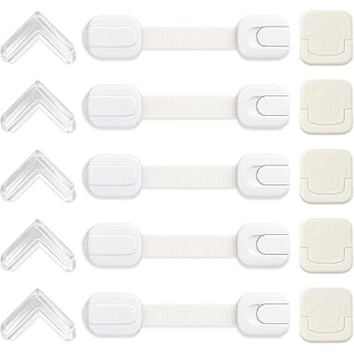Baby Proofing Kit (15 Pack) – Complete Child Safety Set for Home Protection | Includes Cabinet Locks, Corner Guards & Outlet Covers | Easy No-Tool Install – Keep Your Baby Safe & Parents Stress-Free